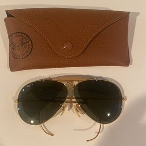 Vintage Authentic Ear Wrap Ray Ban Shooter Aviator Sunglasses with Pearl Pink